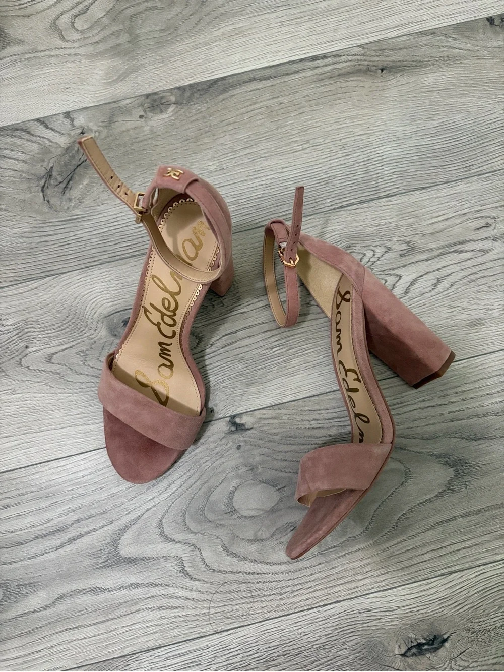 Sam Edelman Rose Suede Block Heel Sandals